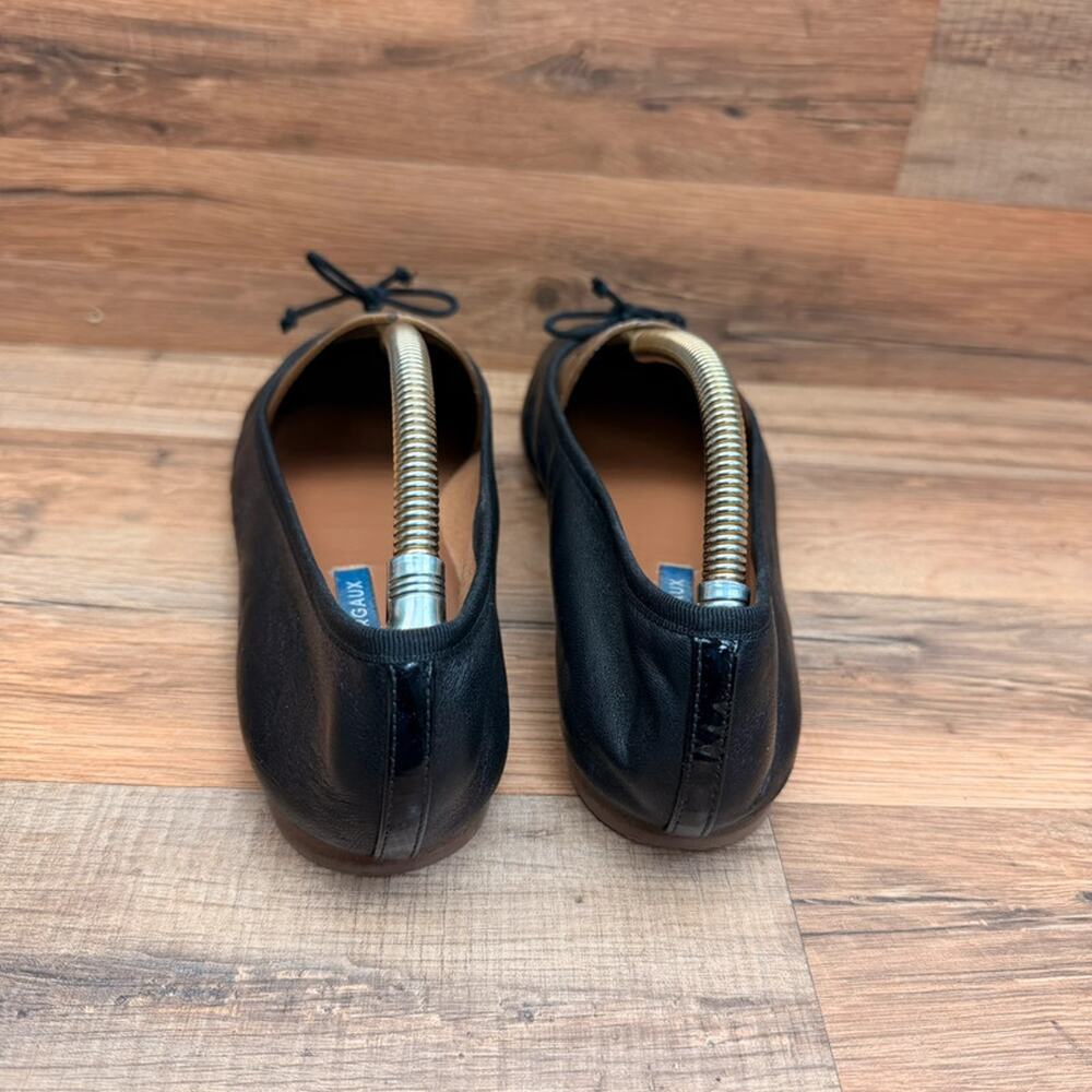Margaux men size 13 Eu44 Black Leather Ballet Flats Bow Round Toe Slip On - Picture 3 of 7